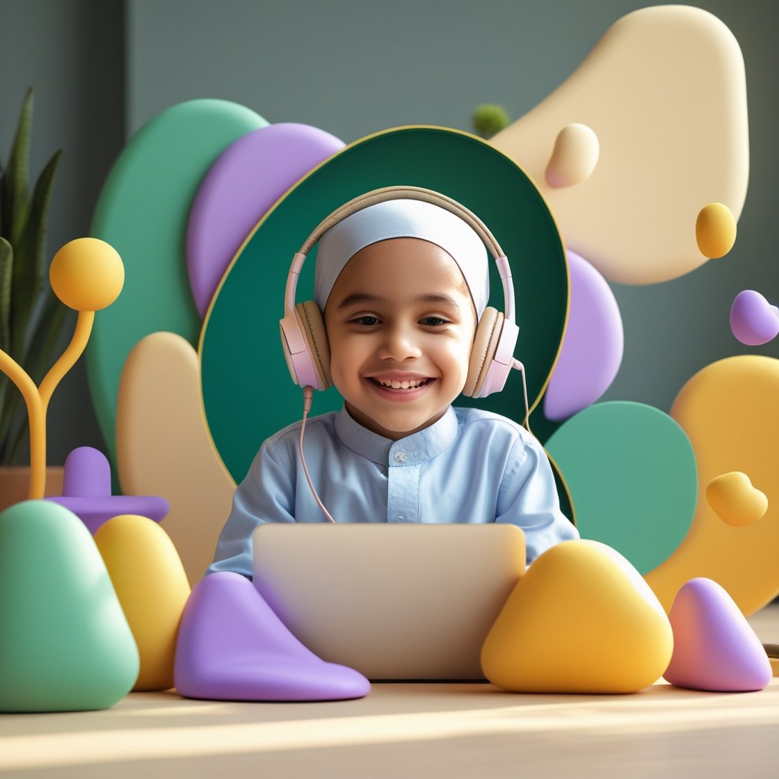 Leonardo_Phoenix_10_Muslim_child_smiling_during_an_online_clas_2